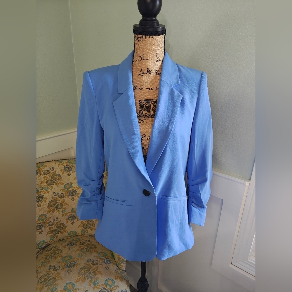 CeCe relaxed 3/4 length sleeve Women's Twill Blazer
